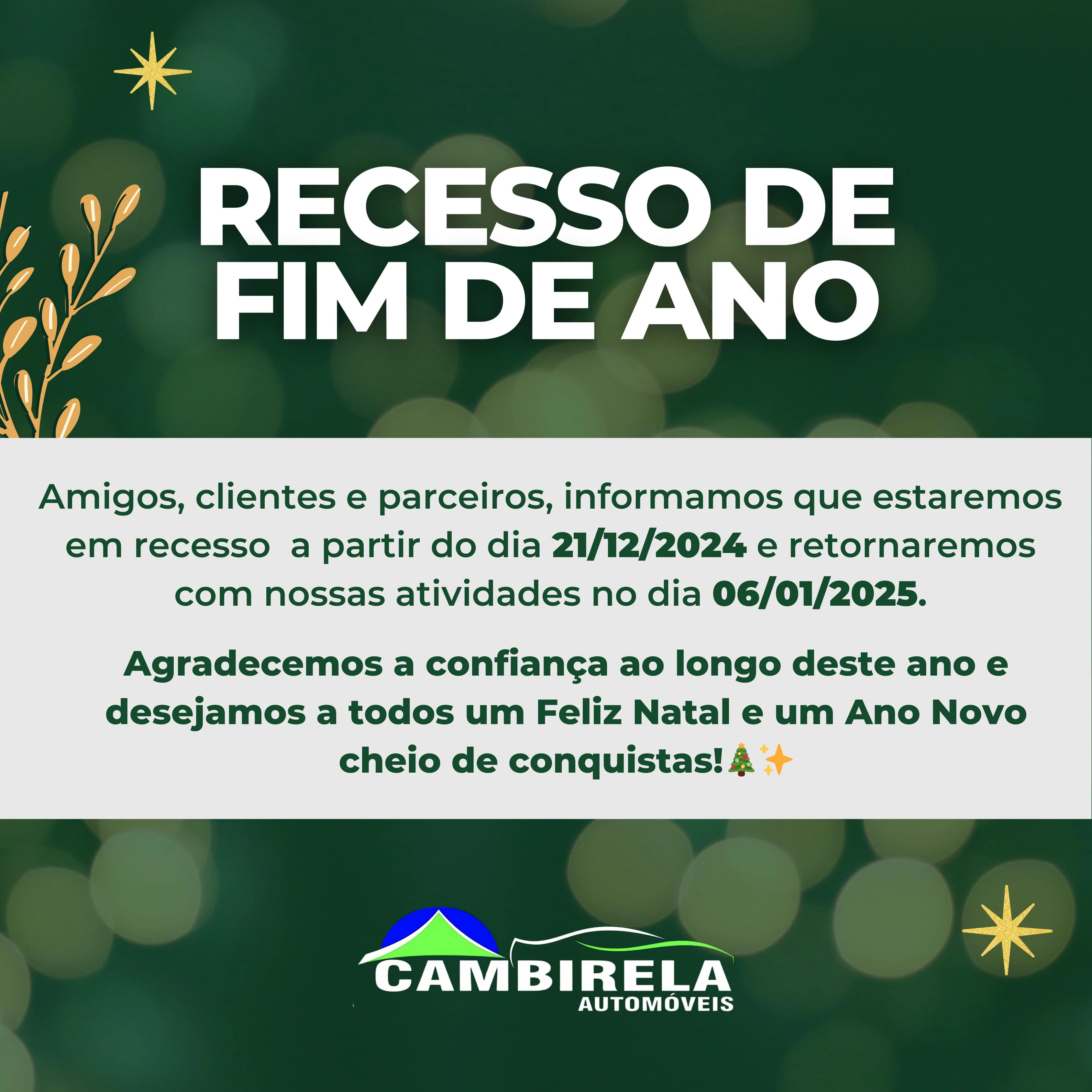 Aviso de Recesso